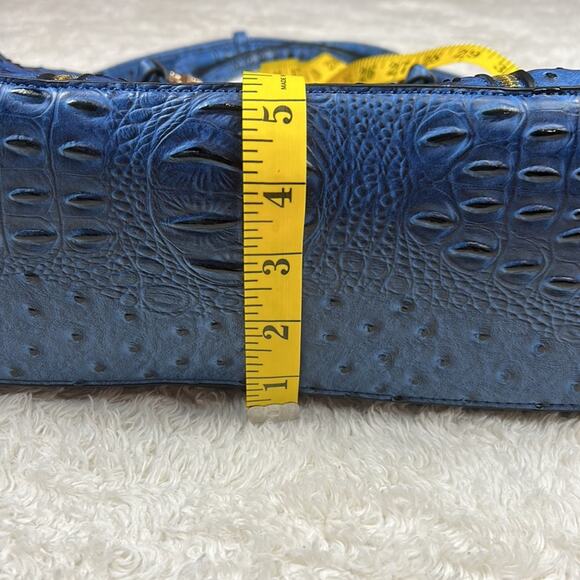 Unbranded large blue croc embossed faux leather convertible shoulder handbag - Picture 6 of 15